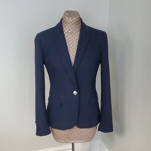 Zara Dark Blue Blazer with Single Button